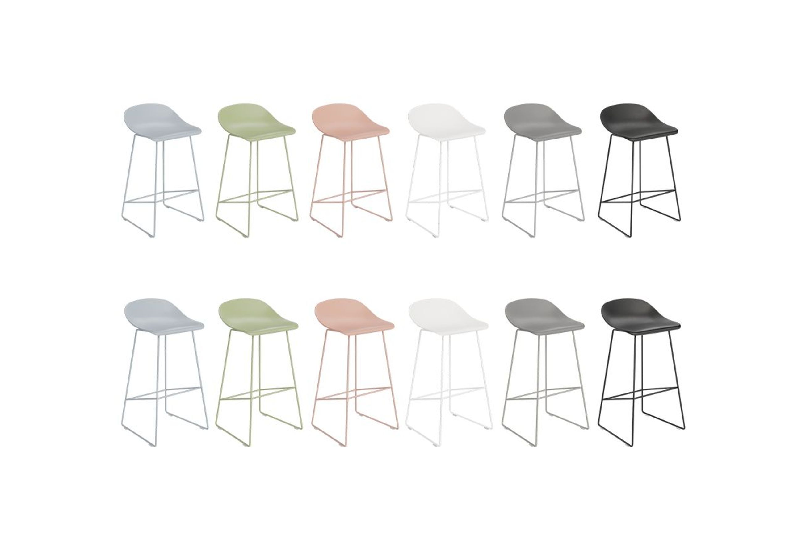 Pop Stool - Soft Pink Frame and Shell Seat