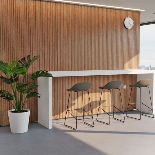 Pop Stool with Black Frame and Fabric Grey Seat