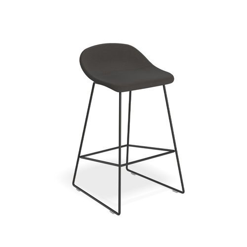 Pop Stool with Black Frame and Fabric Anthricite Seat