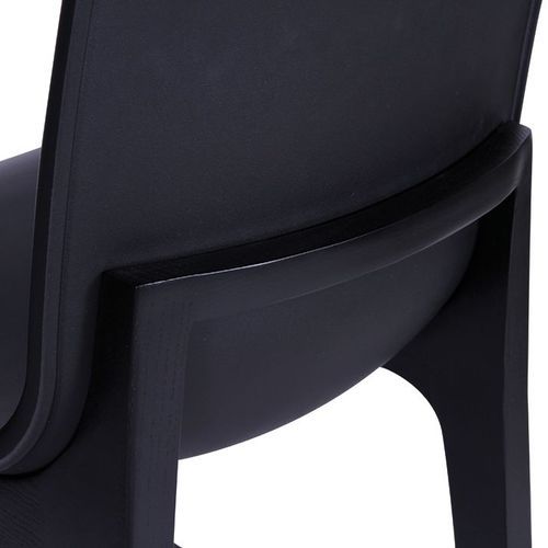 Ara Stool - Black - Black Shell - Kitchen Bench Seat Height 65cm - Black Seat - Black Ash legs