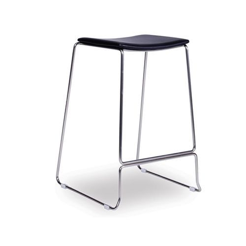 Ardent Stool - Brushed Steel - Black Pad