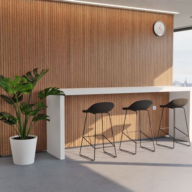 Pop Stool with Black Frame and Fabric Anthricite Seat