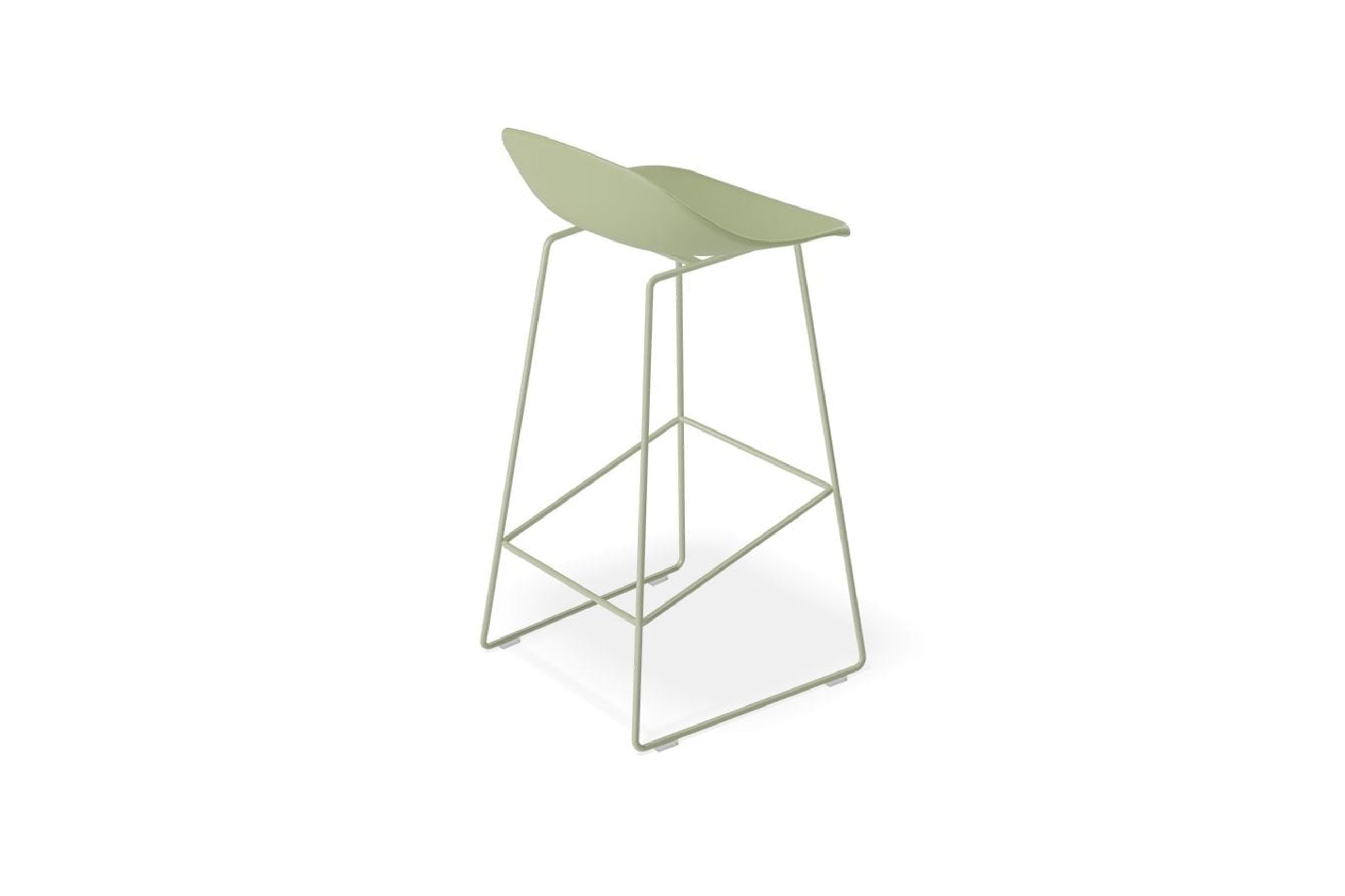 Pop Stool - Dusty Green Frame and Shell Seat