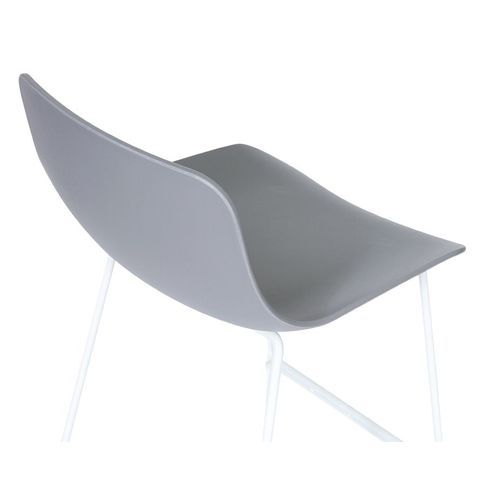 Umbria Stool - White - Grey Shell - 66cm Kitchen Bench Height