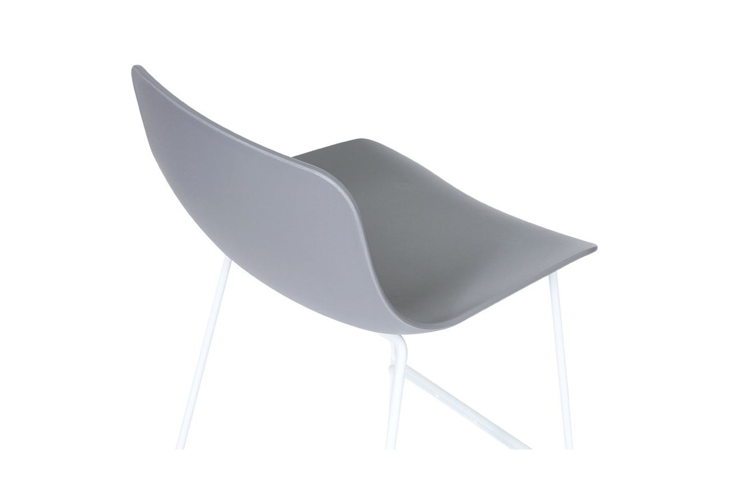 Umbria Stool - White - Grey Shell  - 66cm Kitchen Bench Height