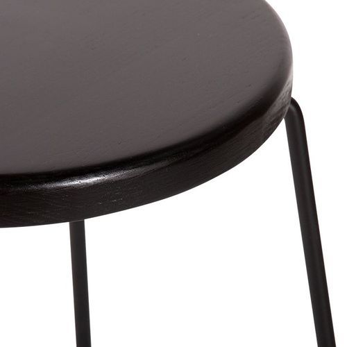 Hugo Bar Stool - Black Seat - 68cm Round Seat