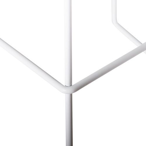 Hugo Bar Stool - White - Natural Seat - 68cm Round