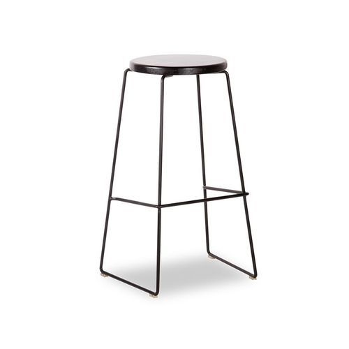 Hugo Bar Stool - Black Seat - 68cm Round Seat