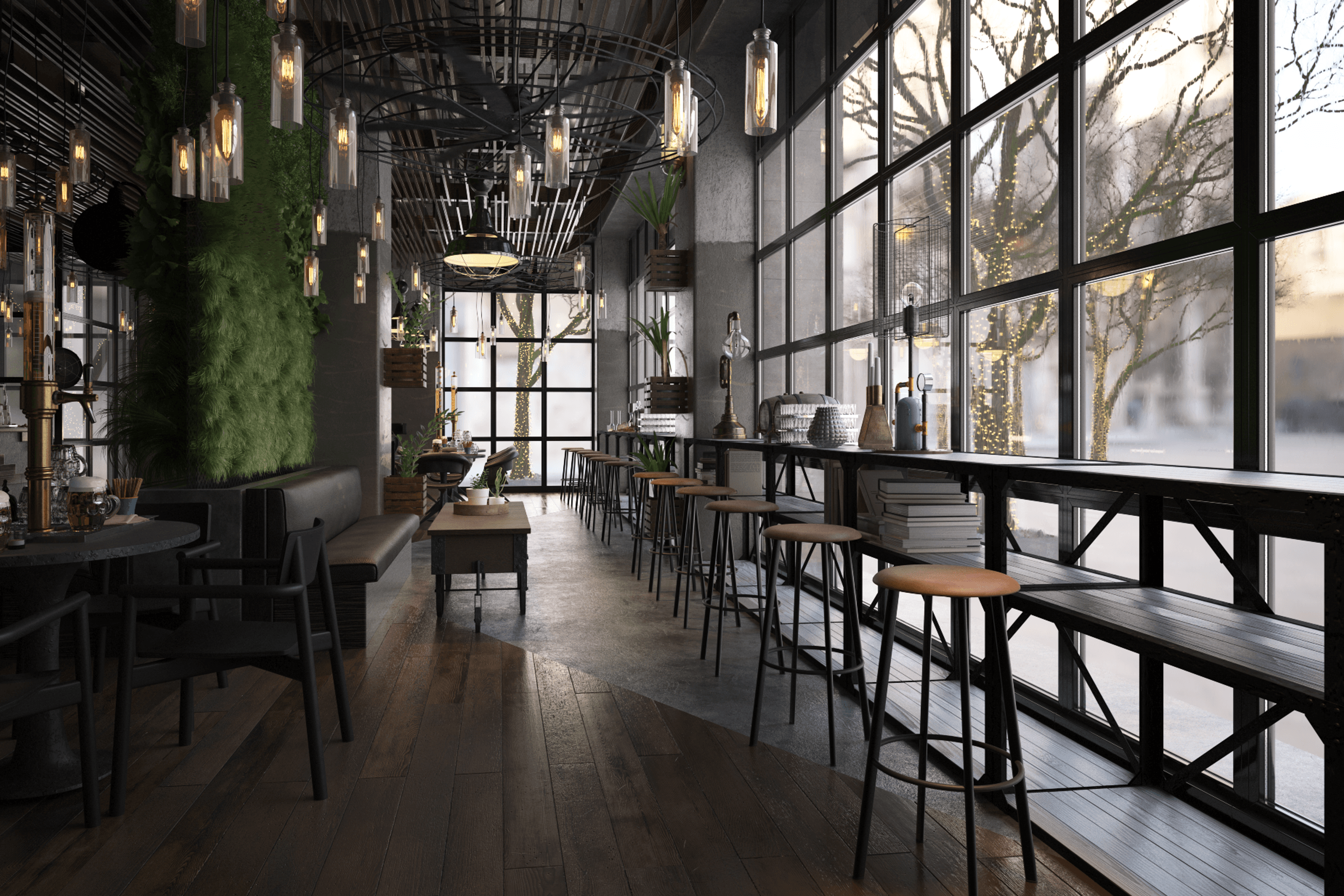 Atlas Bar Stool - Black with PU Pad Option