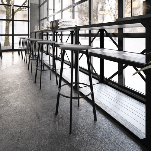 Atlas Bar Stool - Black with Fabric Pad Options