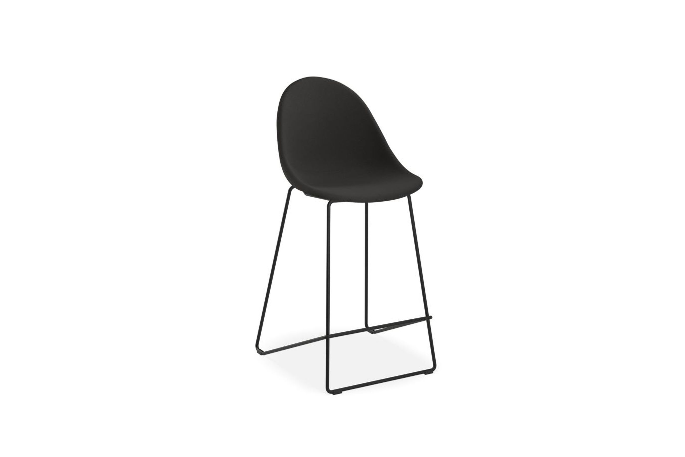 Pebble Fabric Anthracite Upholstered Stool - Bar Stool 75cm Seat Height