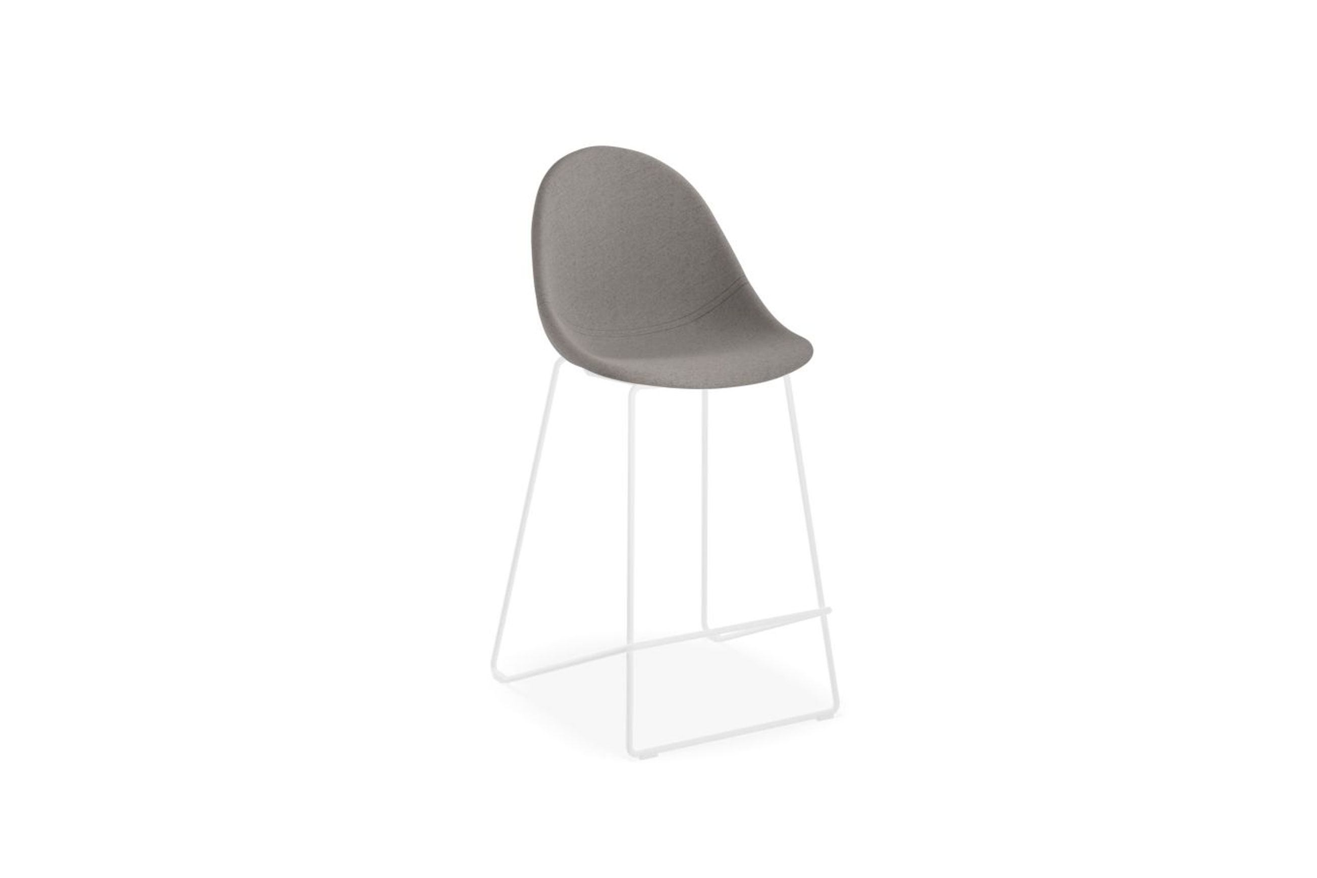 Pebble Fabric Grey Upholstered Stool -75cm Seat Height