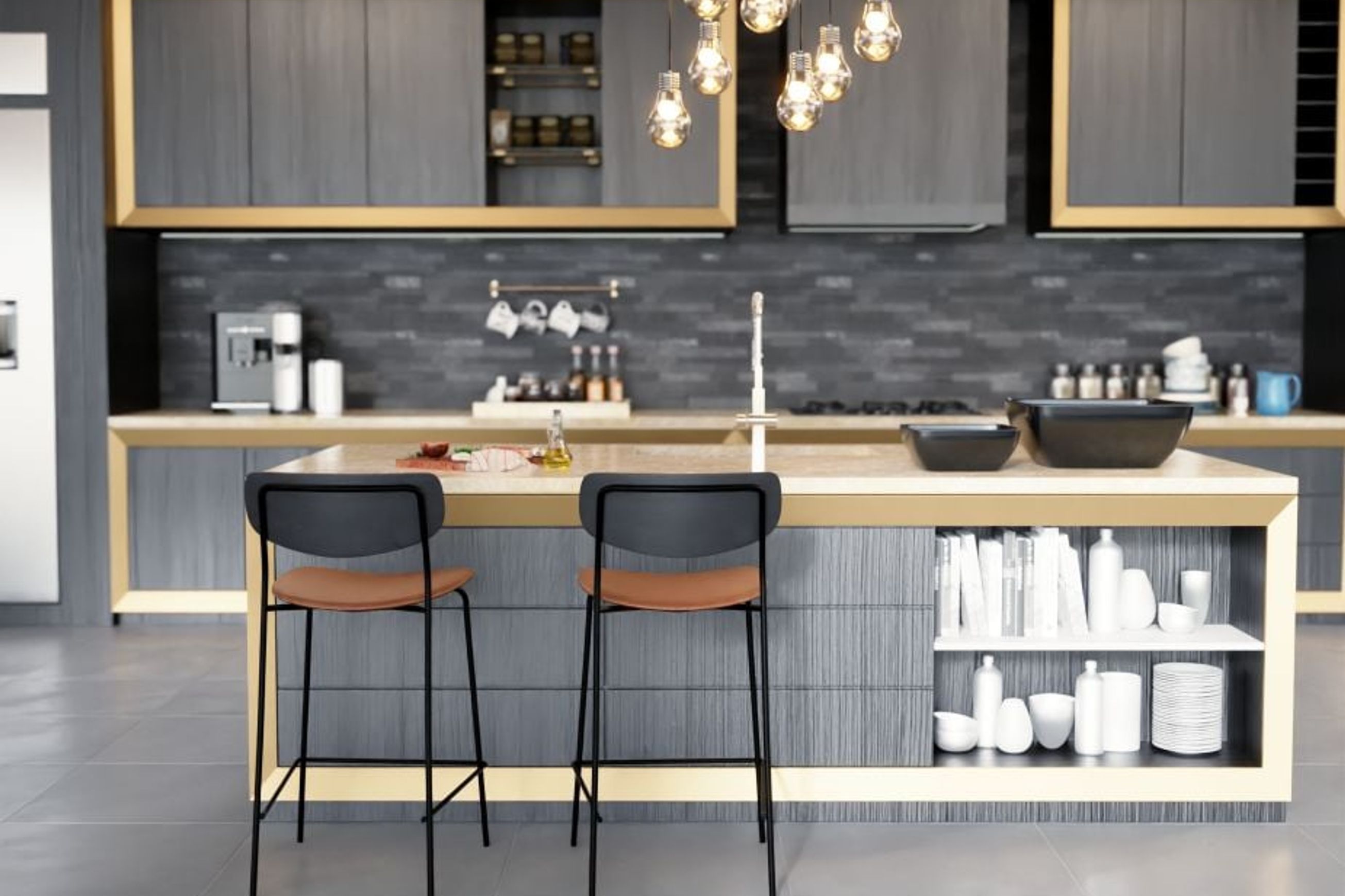 Rylie Stool Black with Vegan Leather Seat