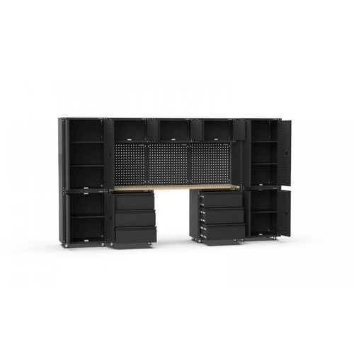 Black Workshop Garage Storage Cabinet Set | GS-D13