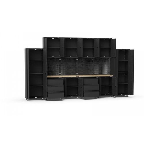 Black Workshop Garage Storage Cabinet Set | GS-D16