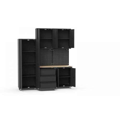 Black Workshop Garage Storage Cabinet Set | GS-D8