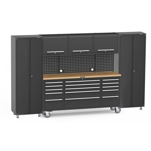Black Workshop Garage Storage Cabinet Set | GS-P6B