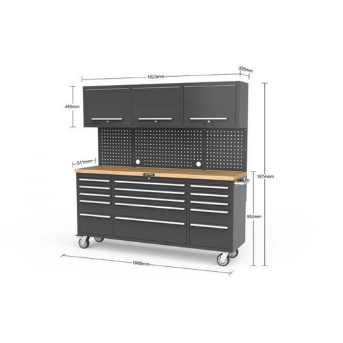 Black Mobile Work Bench | GS-WB72P6