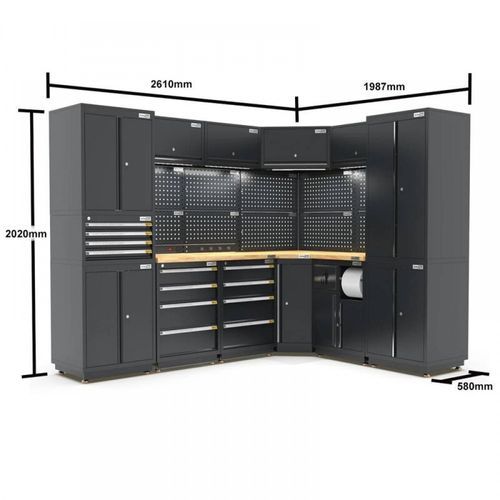 Pro Series Black Garage Storage Cabinet | GS30-COR38P