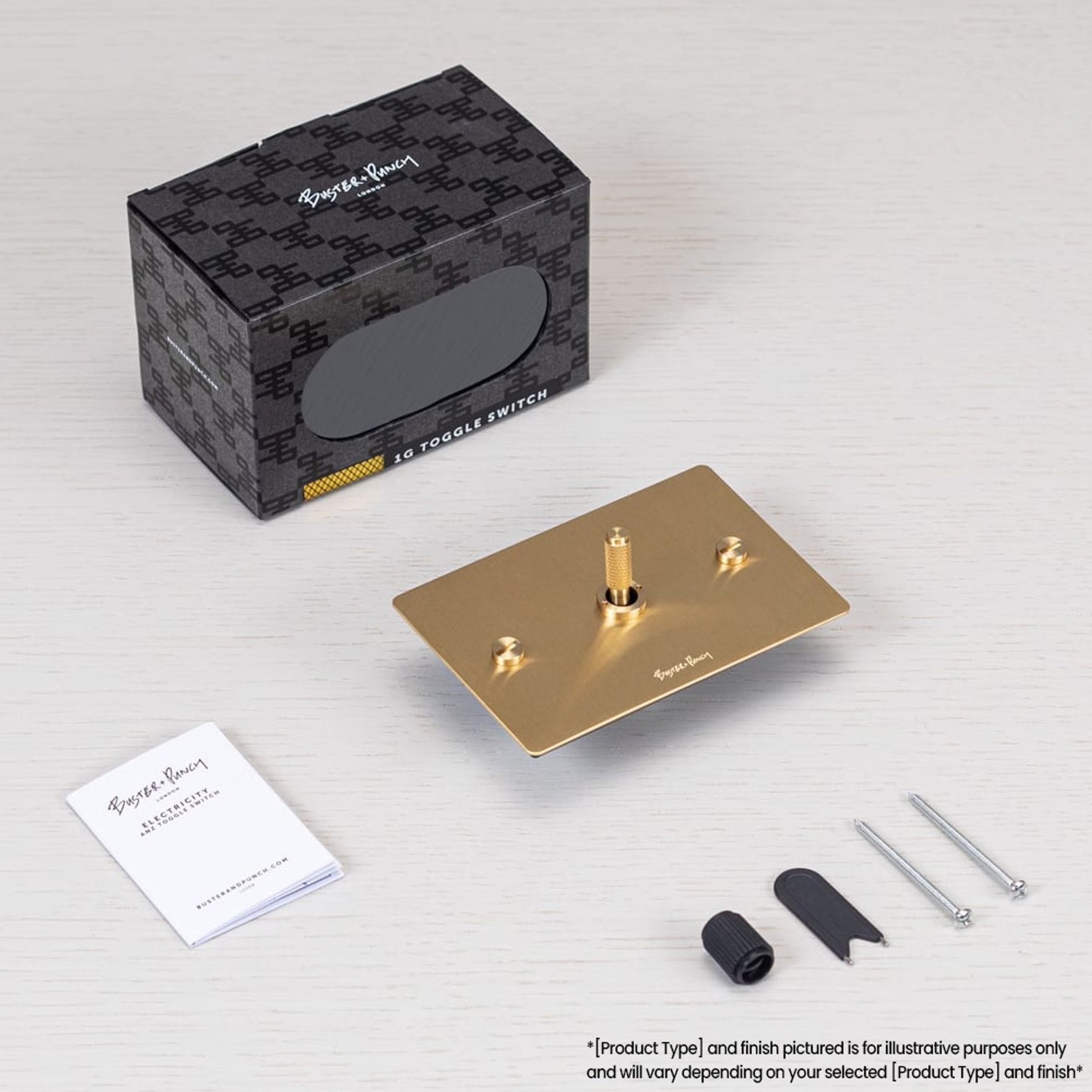 Buster and Punch 1G Toggle Switch Solid Metal Flatplate