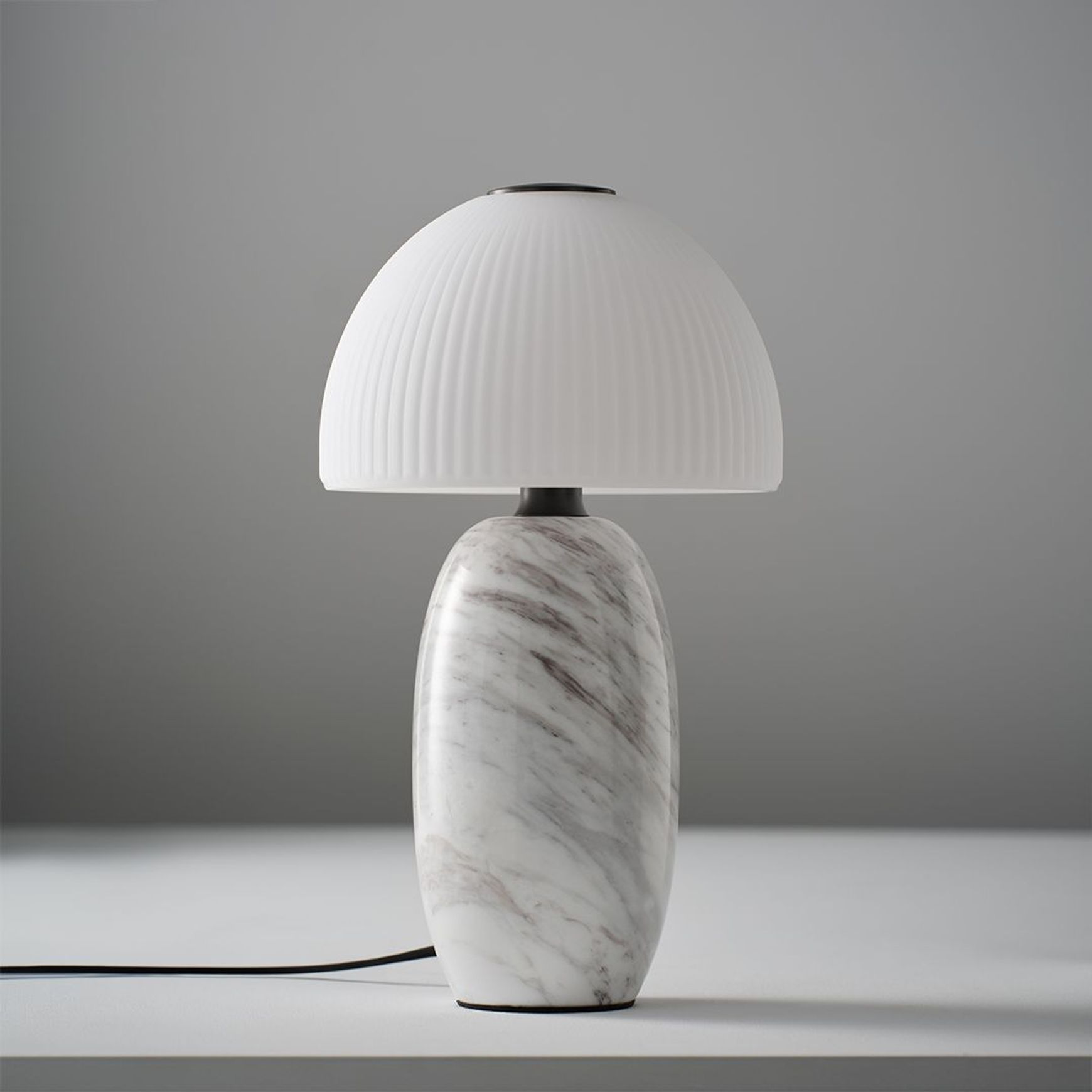 Tye 1 Light Glass Table Lamp in Frosted Marble