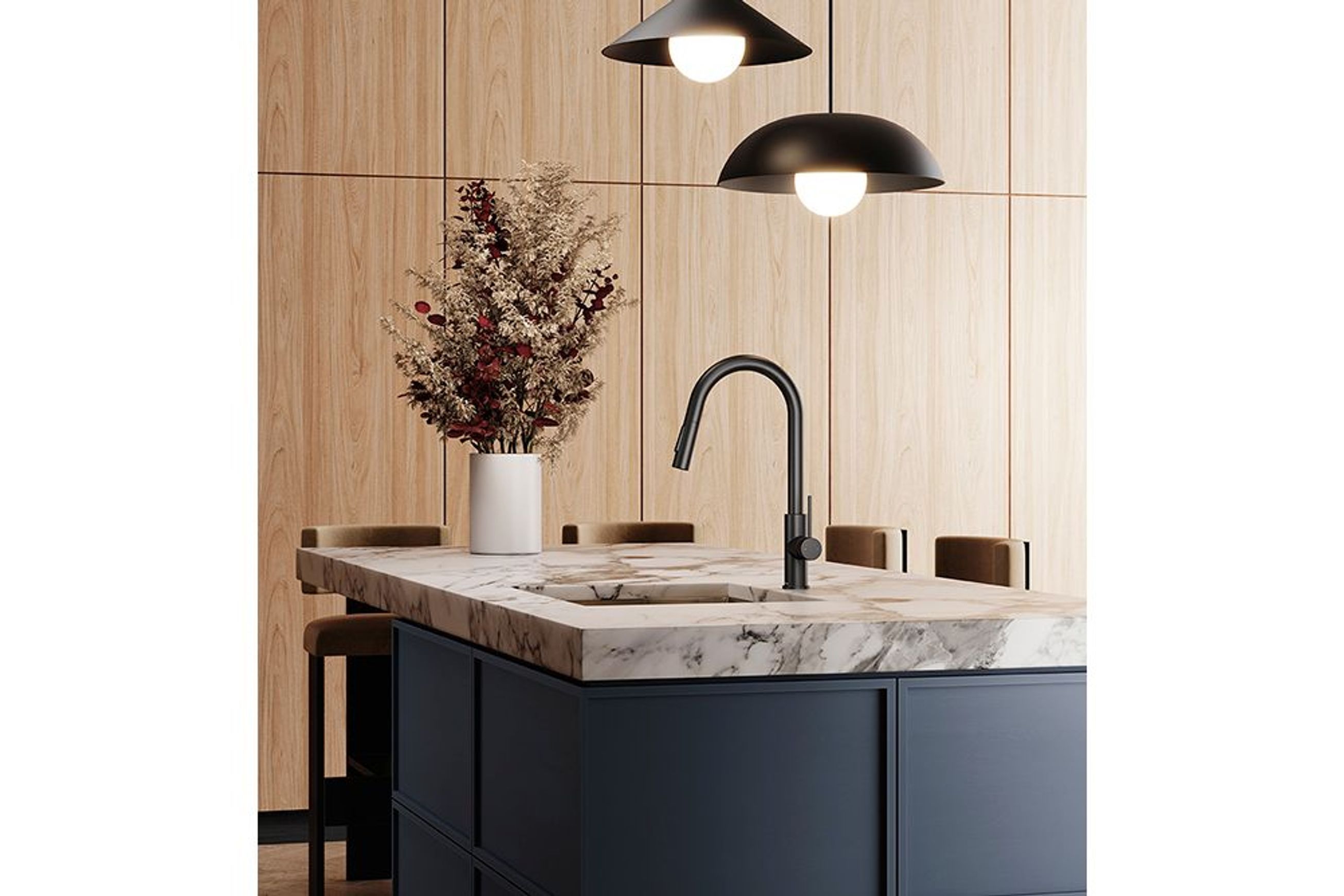 Minimalist MK2 Sink Mixer Pull Down