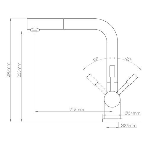 Stainless Pull Out High Rise Sink Mixer