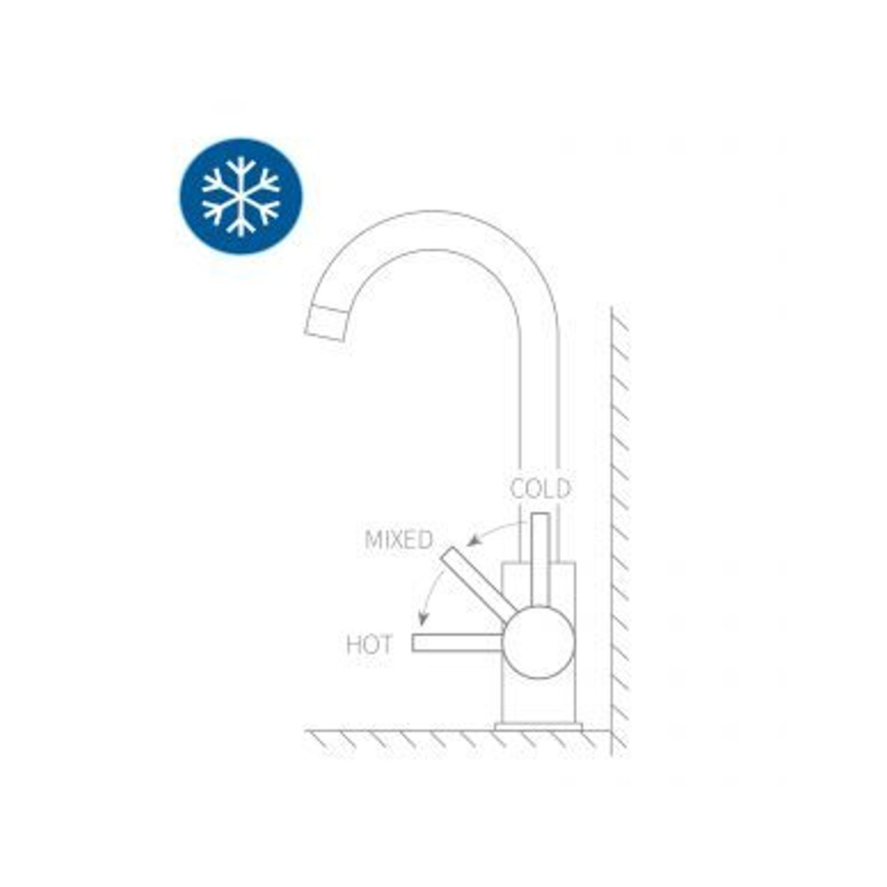 Stainless Gooseneck Sink Mixer with Cold Start tech