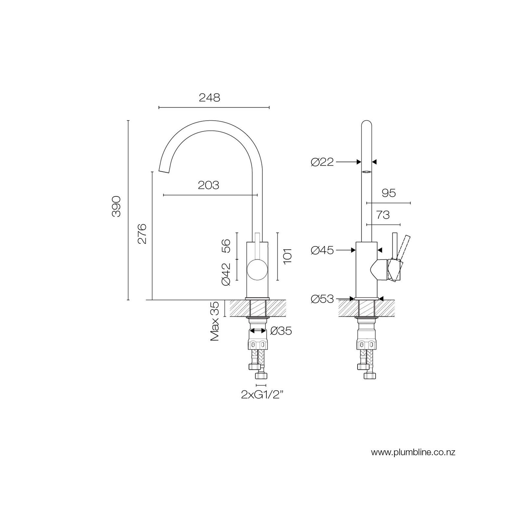 Tube Kitchen Mixer