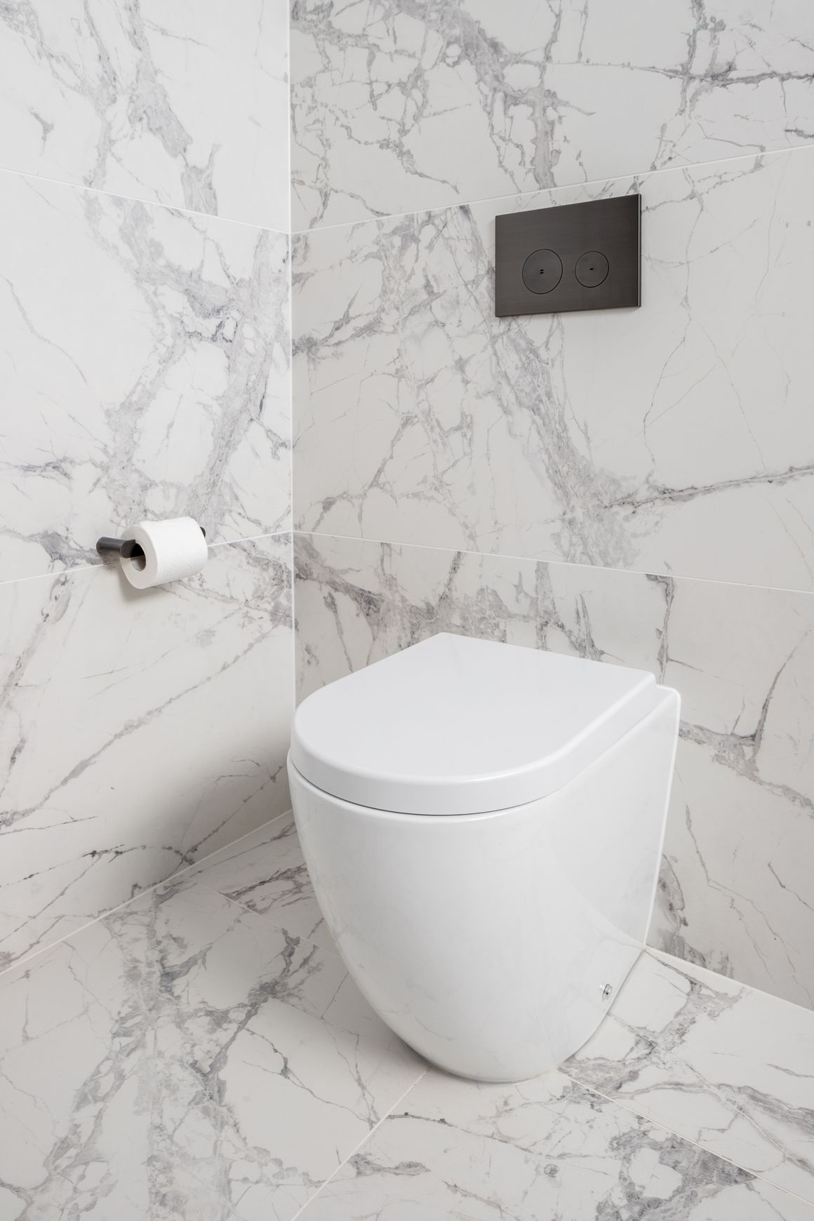 Zaaha Toilet Flush Button Round - Brushed Gunmetal