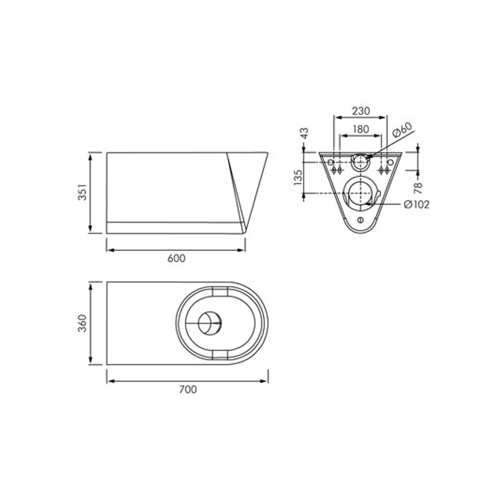 KWC Franke S/S Wall Mounted Accessible Toilet Pan