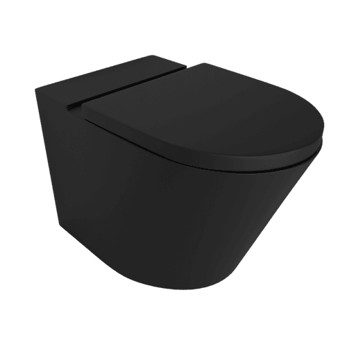 Vivo Floor Mounted Pan Thick Seat Rimless Matte Black