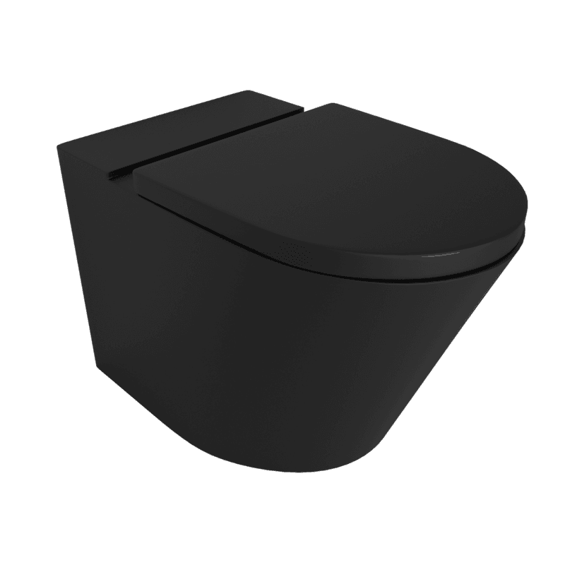Vivo Floor Mounted Pan Thick Seat Rimless Matte Black