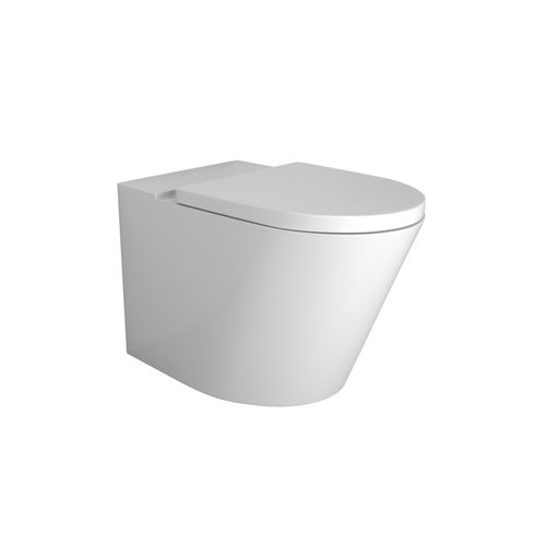 Vivo Floor Mounted Pan Thick Seat Rimless Gloss White