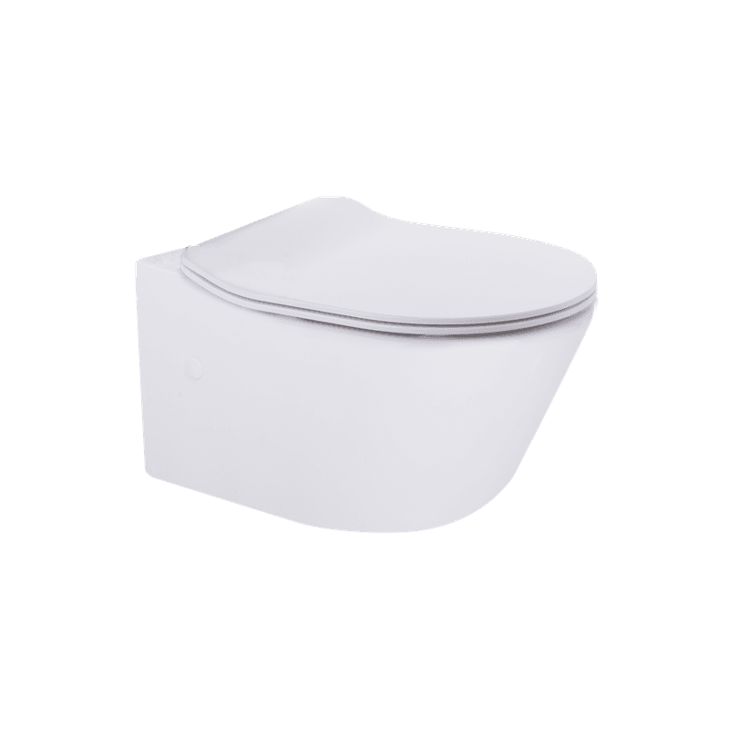 Vivo Wall Hung Pan Slim Seat Rimless Gloss White