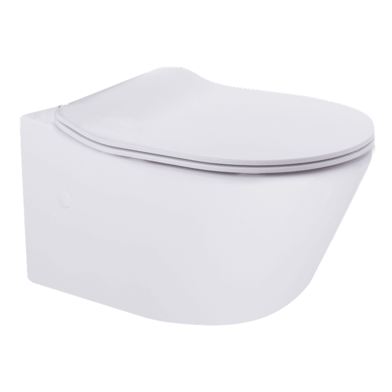Vivo Wall Hung Pan Slim Seat Rimless Gloss White