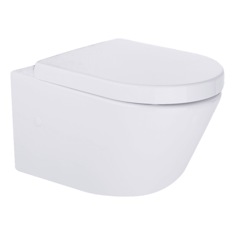 Vivo Wall Hung Pan Thick Seat Rimless Gloss White