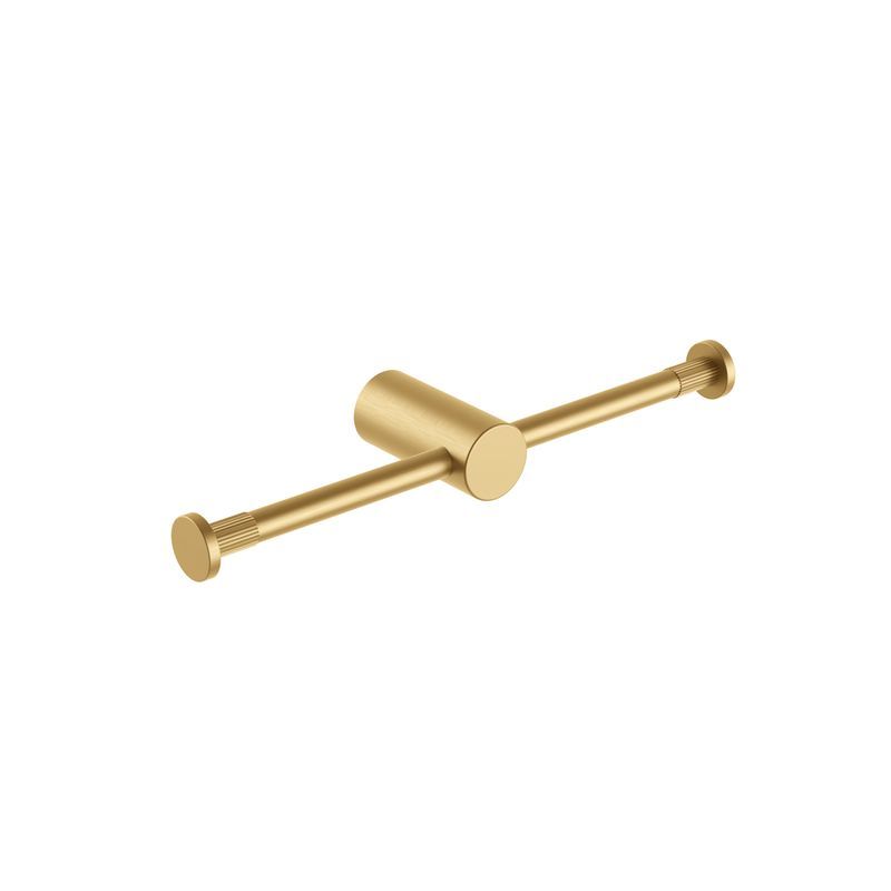 Caddence Double Toilet Paper Holder Brushed Brass