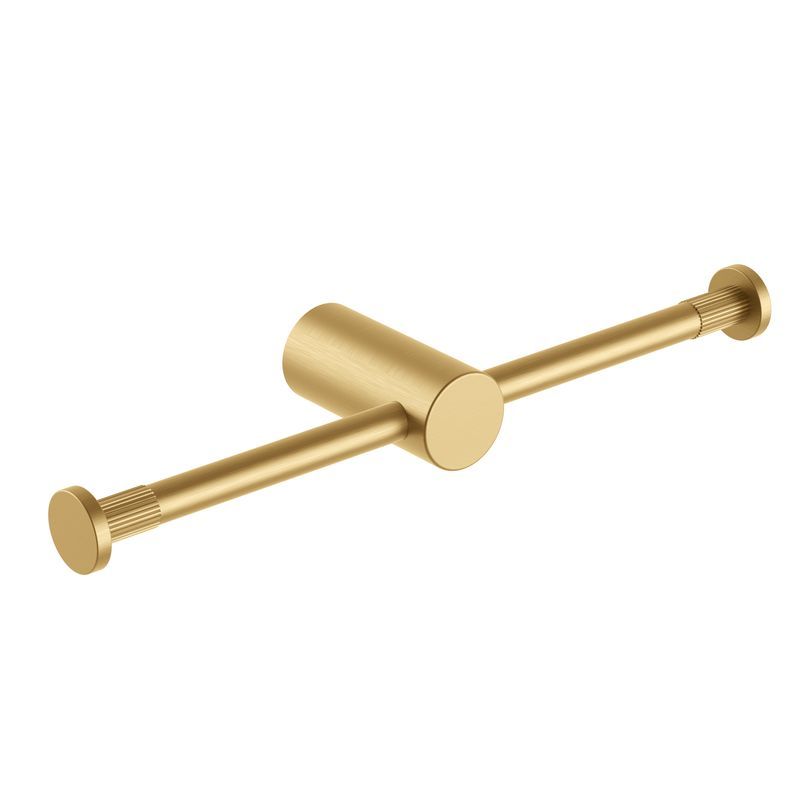 Caddence Double Toilet Paper Holder Brushed Brass