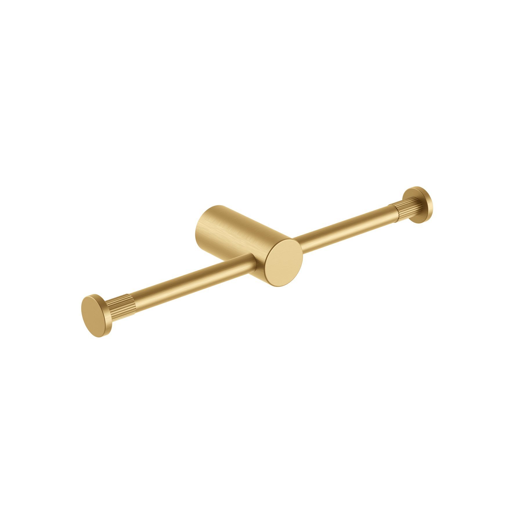 Caddence Double Toilet Paper Holder Brushed Brass