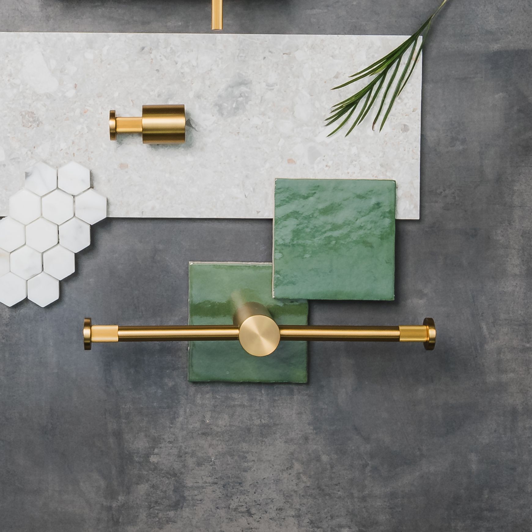Caddence Double Toilet Paper Holder Brushed Brass