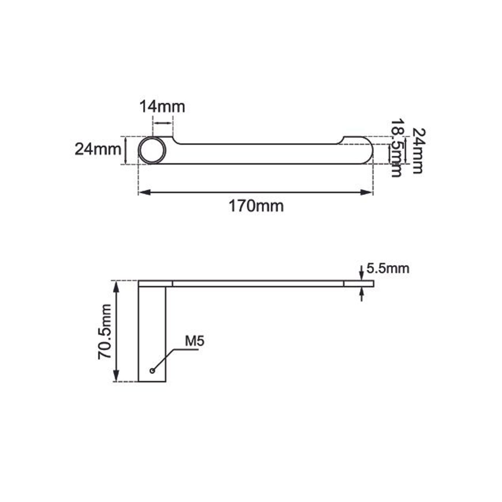 Rushy Toilet Roll Holder Brushed Nickel dimensions