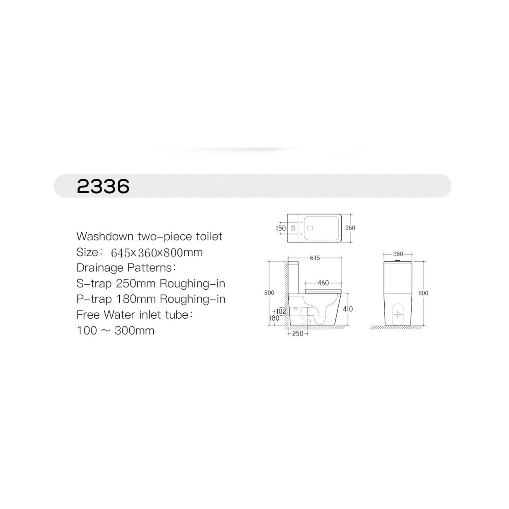 Unika Napoli Square 2 PC Gloss Toilet