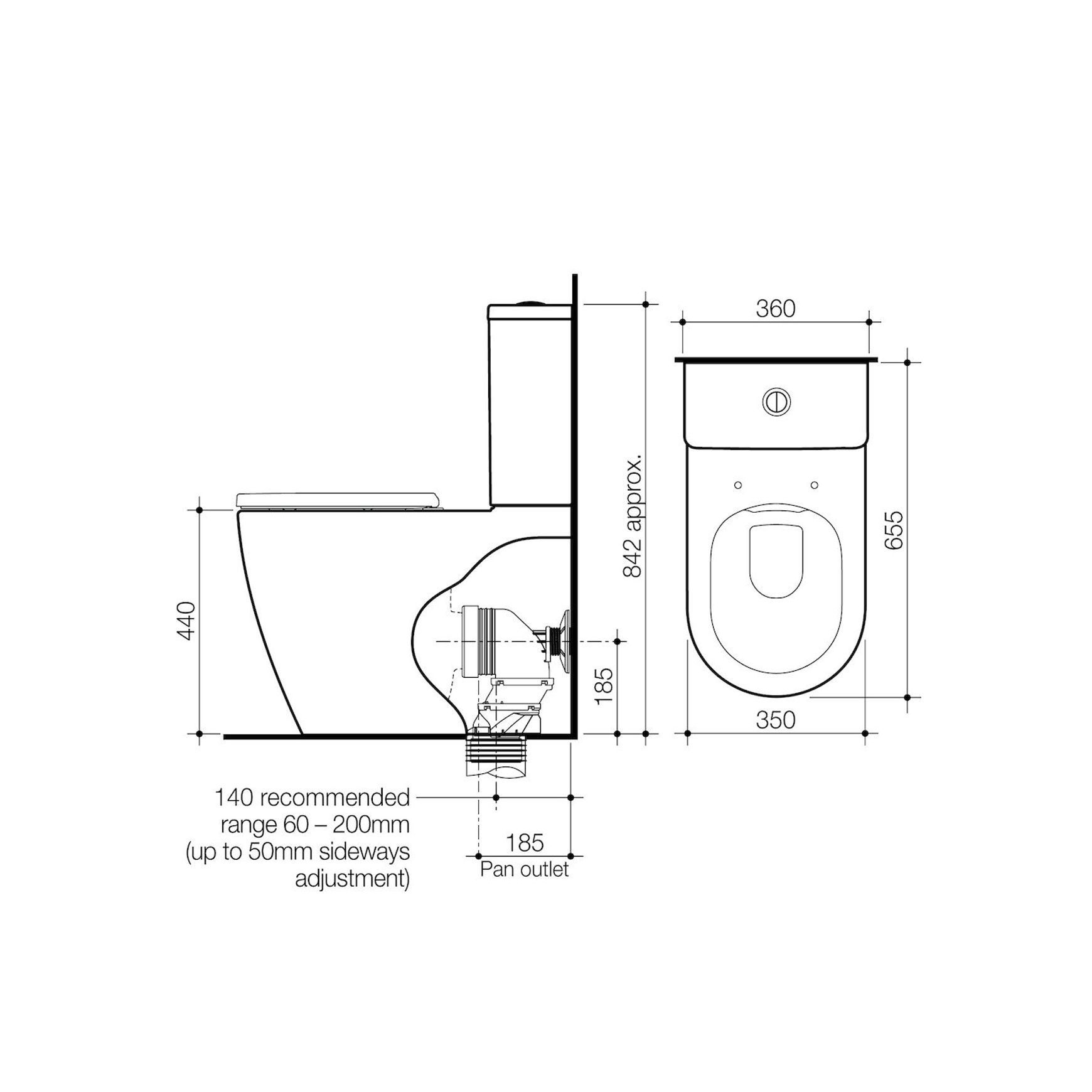 Urbane II CleanFlush Wall Faced Close Coupled Toilet