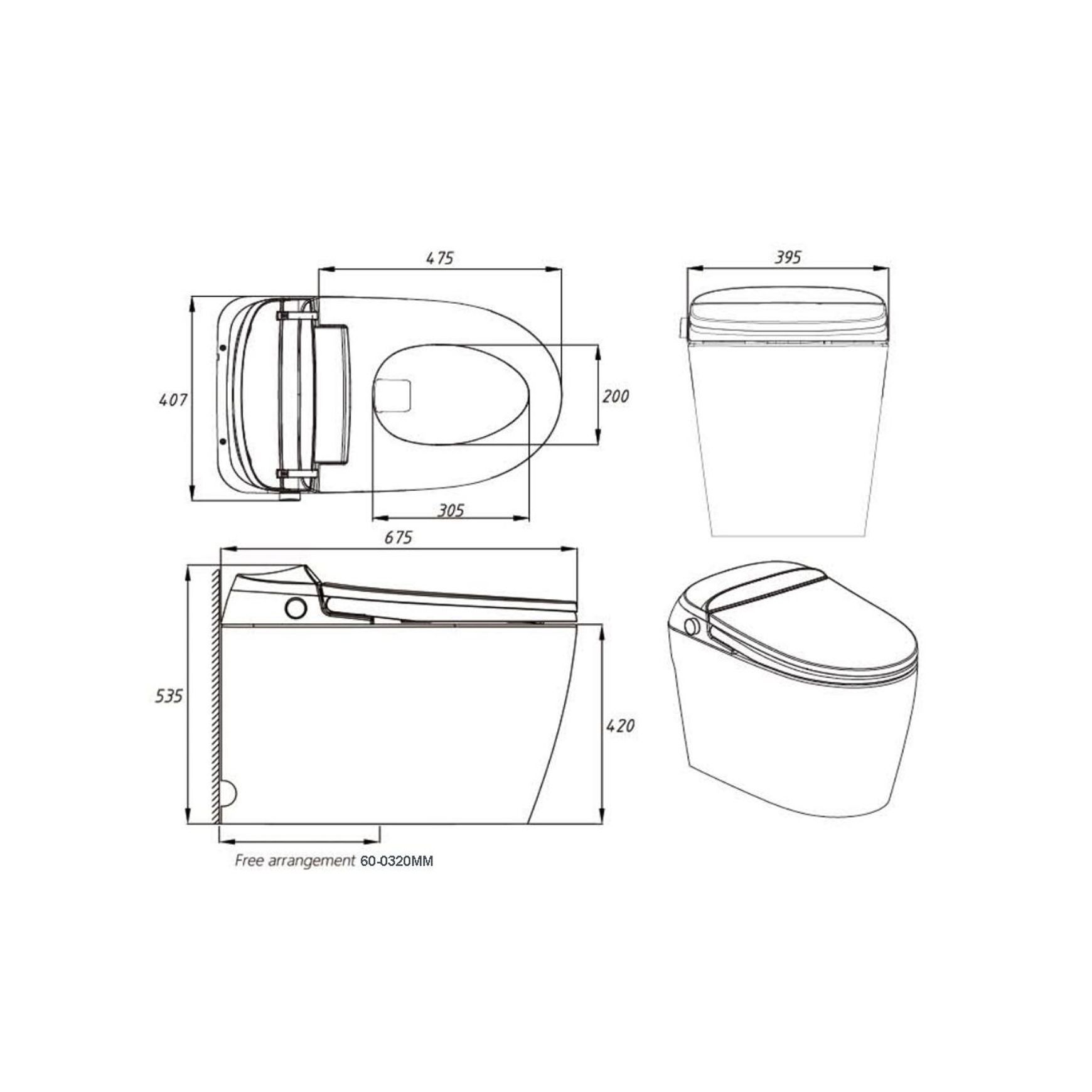 Smart Toilet White Free Arrangement
