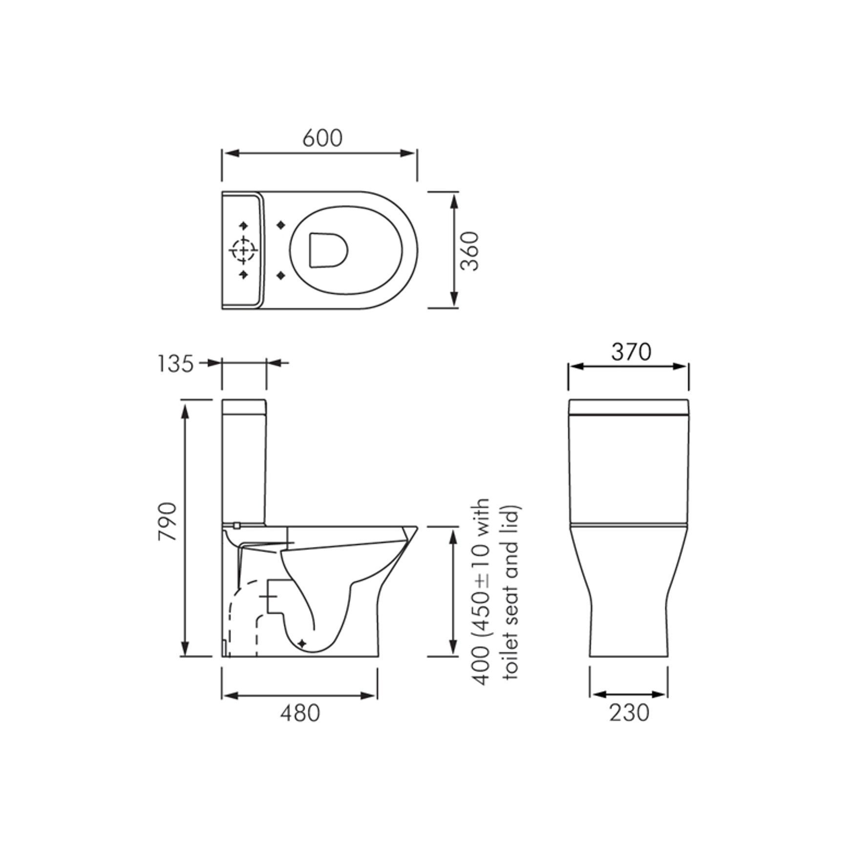 Resort Quick Release Rimless Wall Faced Toilet Suite