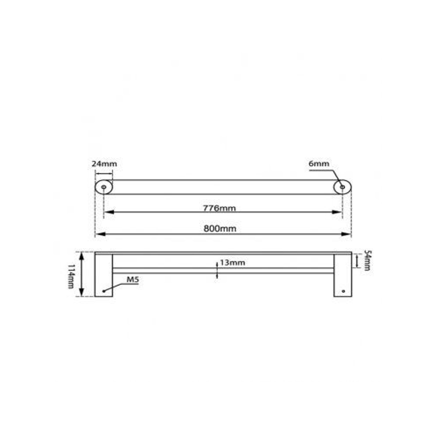 Rushy Double Towel Rail 800mm Gun Metal Grey
