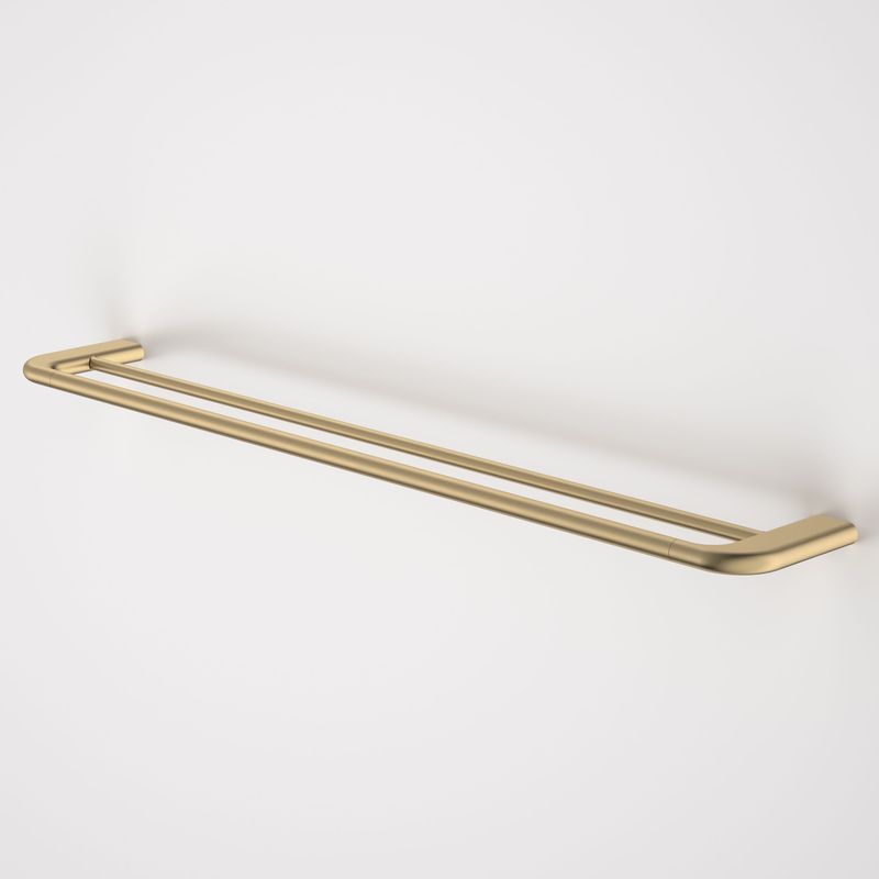 Contura II 820mm Double Towel Rail | Brushed Brass