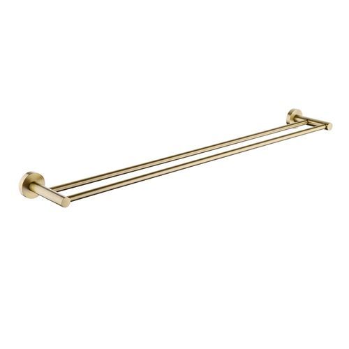 Lucid Pin Double Towel Rail 800mm Brushed Brass