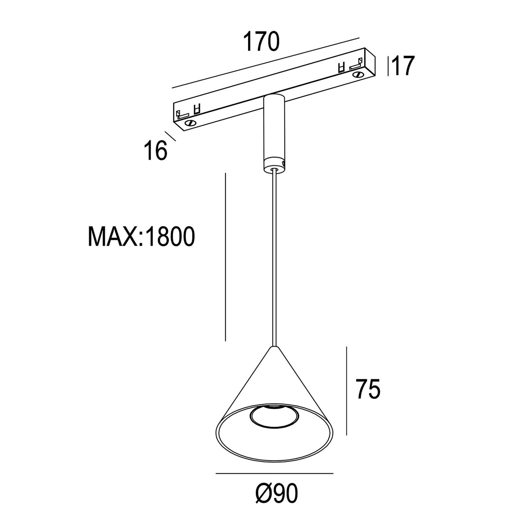 48VDC 8W Cone Pendant Track Light SLTR0203